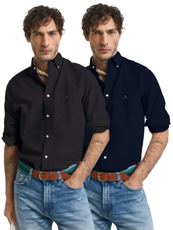 Enzo | Mens Regular Fit Oxford Shirt 2 Pack made by Raw Denim