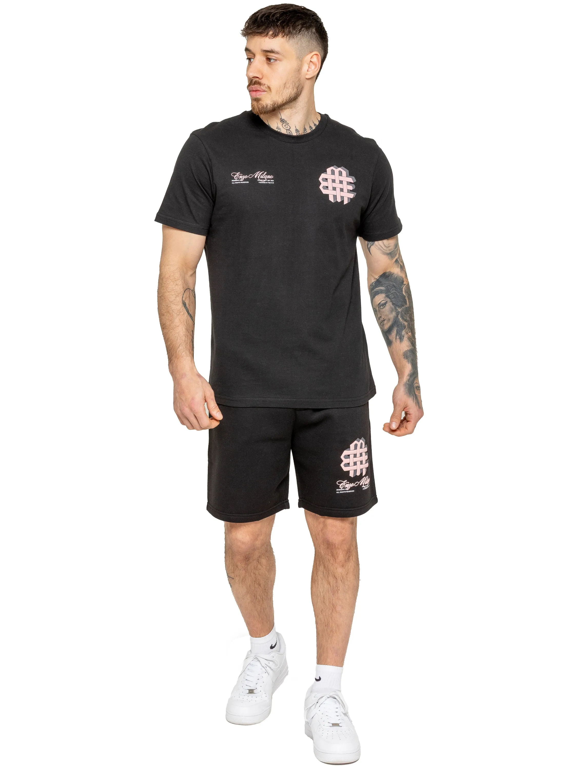 Enzo Milano | Mens Printed T-Shirt & Shorts Set sold by Raw Denim product image thumbnail 5