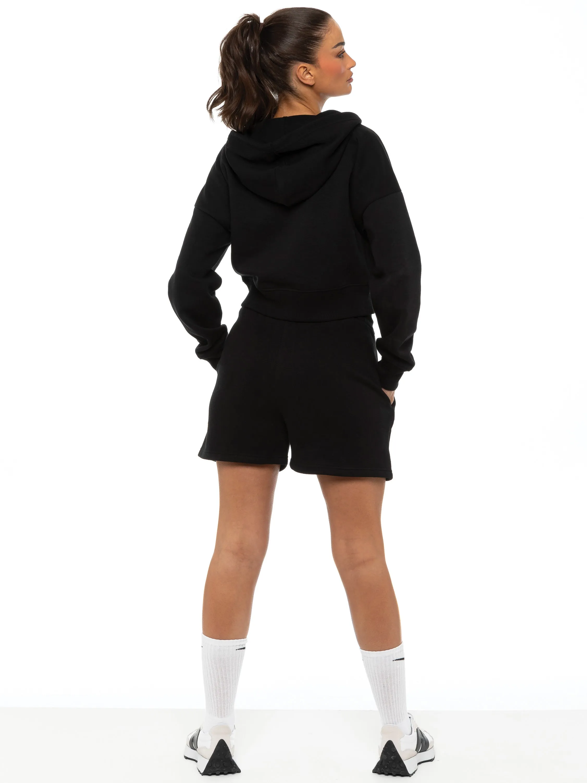 Enzo | Womens Cropped Zip Hoodie Tracksuit With Shorts sold by Raw Denim product image thumbnail 3