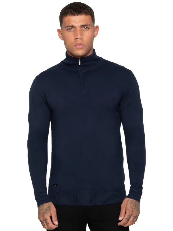 Enzo Milano | Mens Funnel Neck Knit Jumper sold by Raw Denim