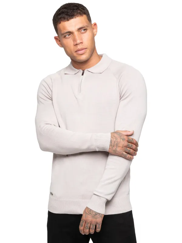 Enzo Milano | Mens Half Zip Polo Jumper sold by Raw Denim