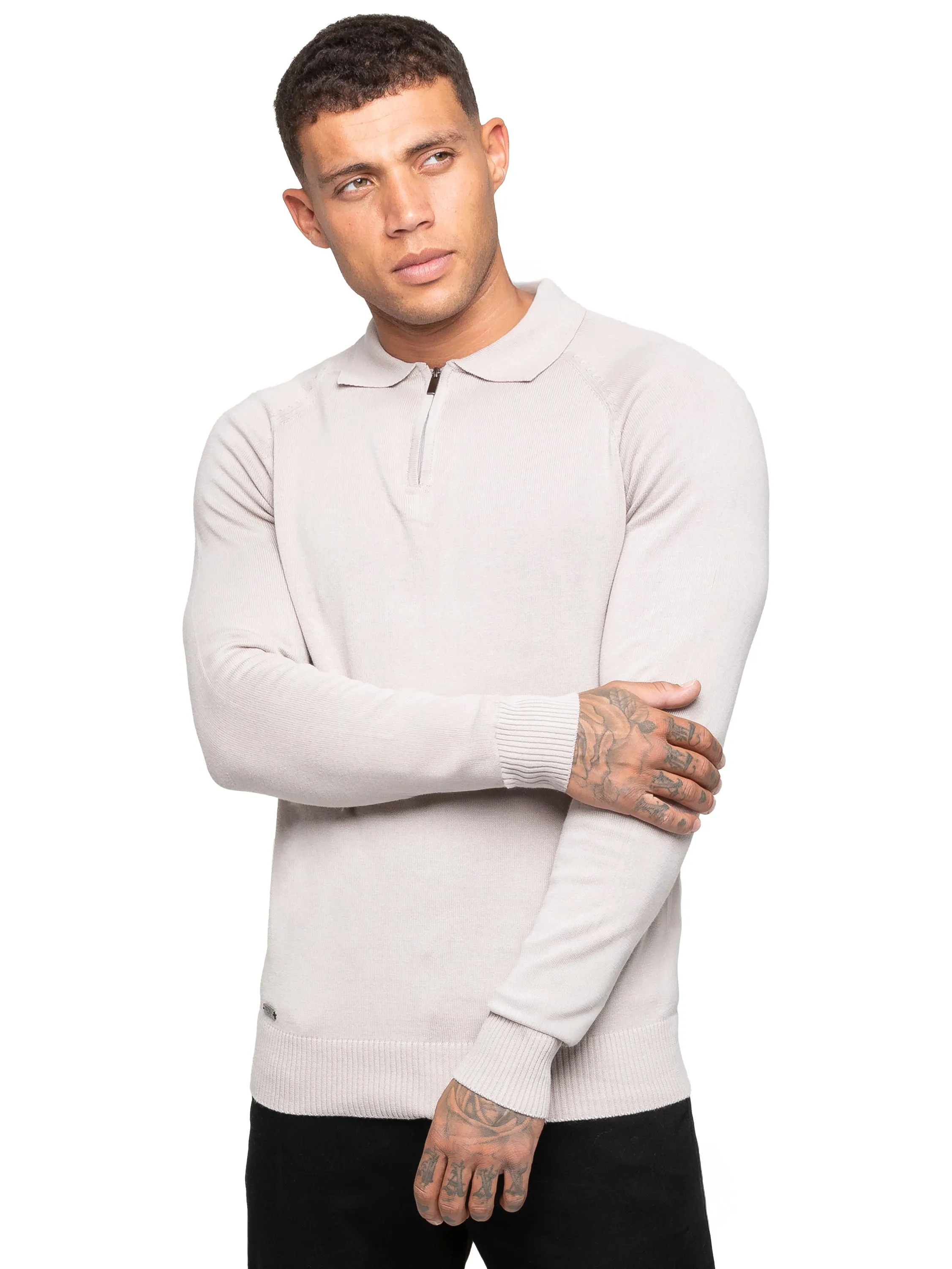 Enzo Milano | Mens Half Zip Polo Jumper sold by Raw Denim