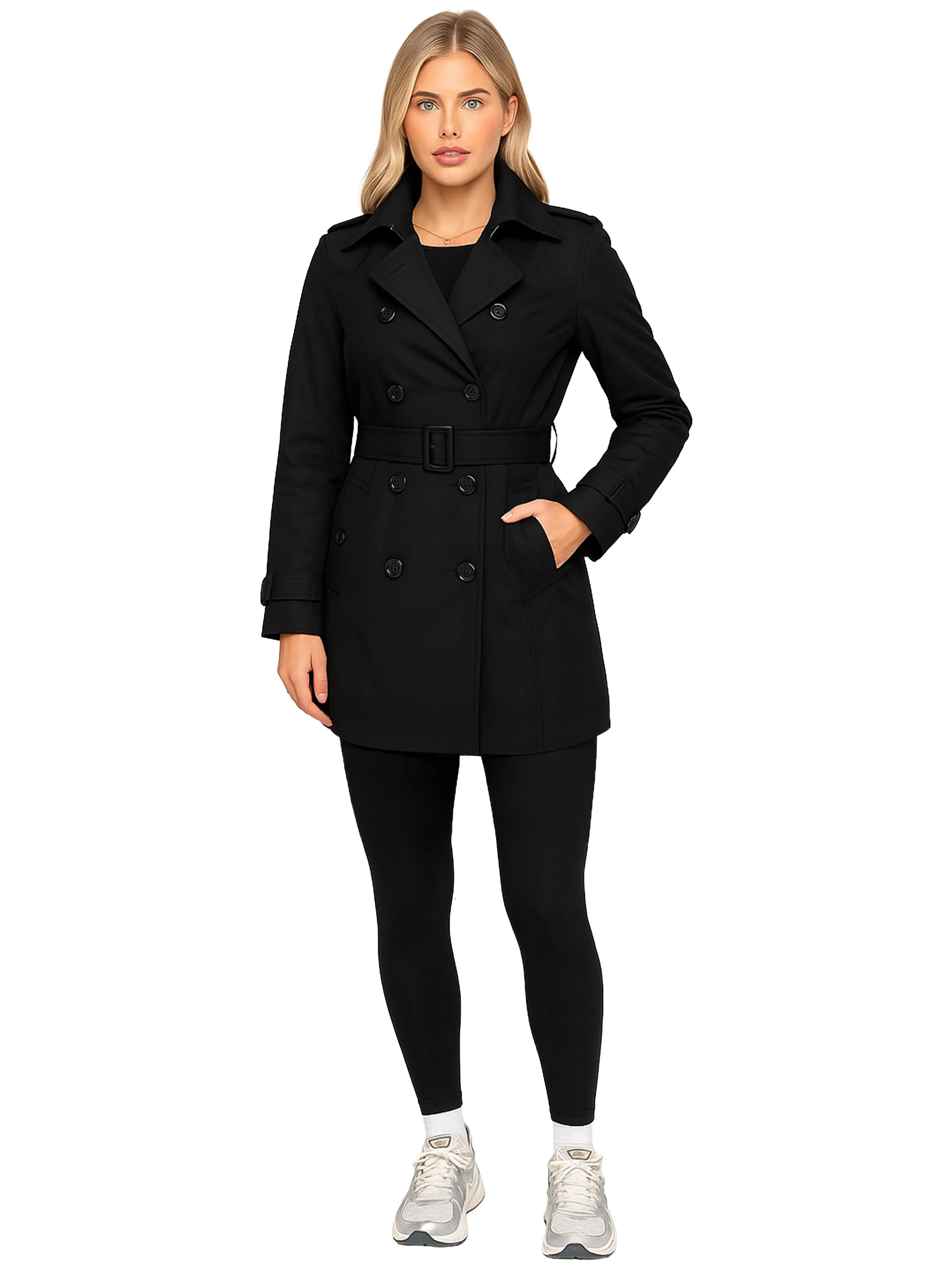 Womens Trench Coat Double Breasted Autumn Winter Long Jacket sold by Raw Denim product image thumbnail 4