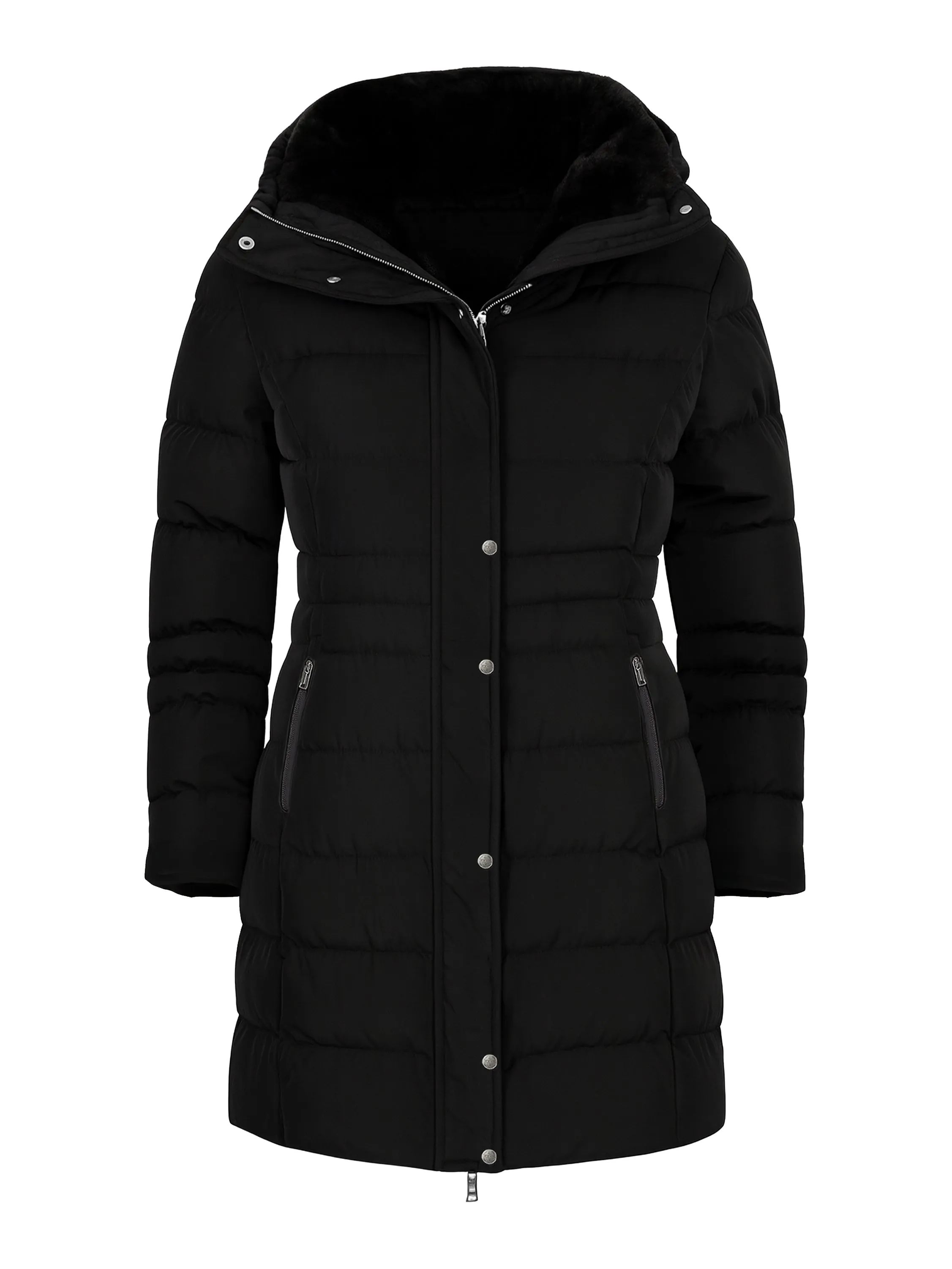 Enzo | Womens Faux Fur Hooded Long Puffer Jacket sold by Raw Denim product image thumbnail 5
