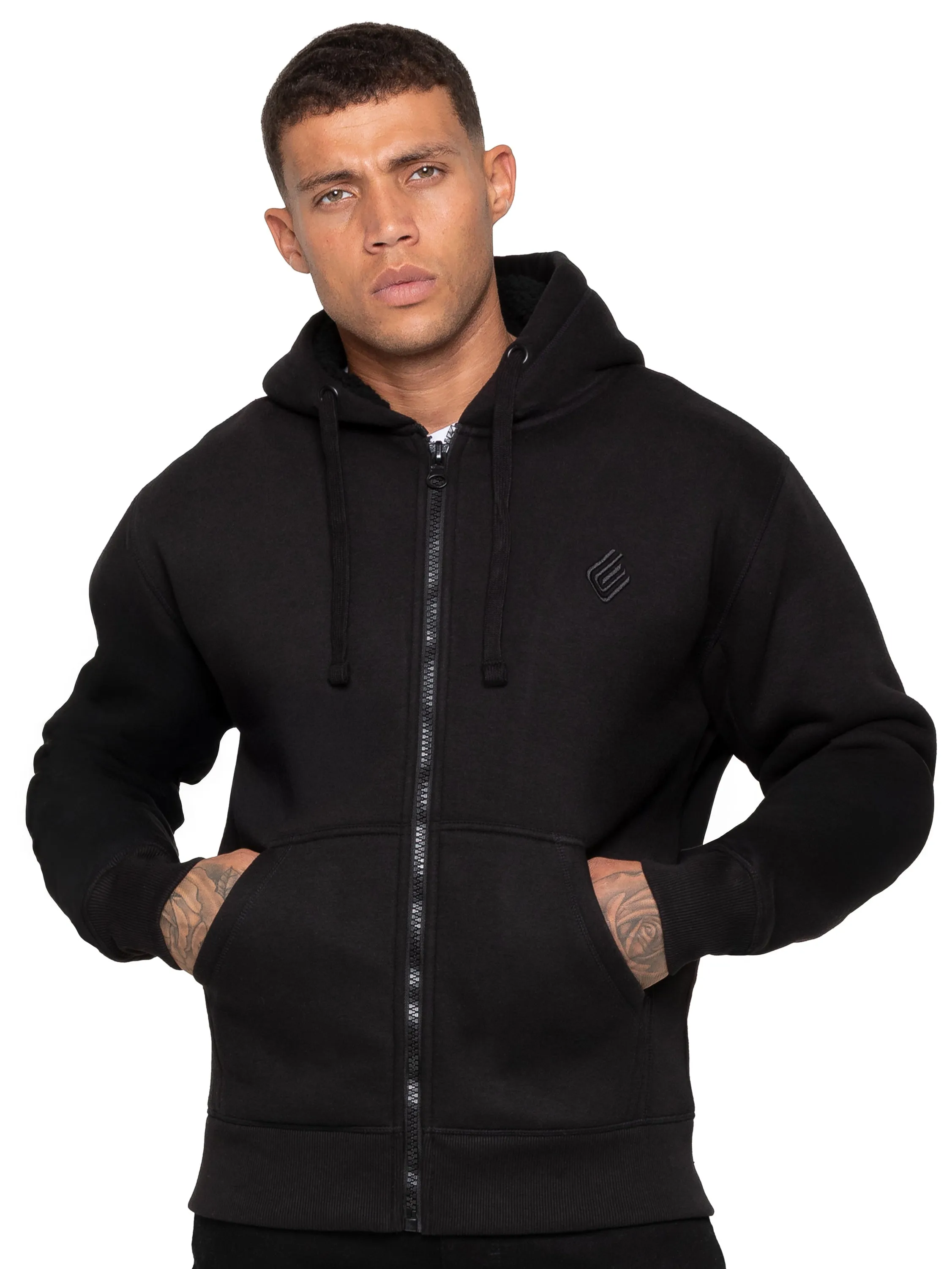 Enzo | Men’s Borg Lined Hoodie sold by Raw Denim