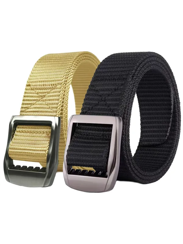 Enzo | Mens Canvas Webbing Belts 2 Pack sold by Raw Denim