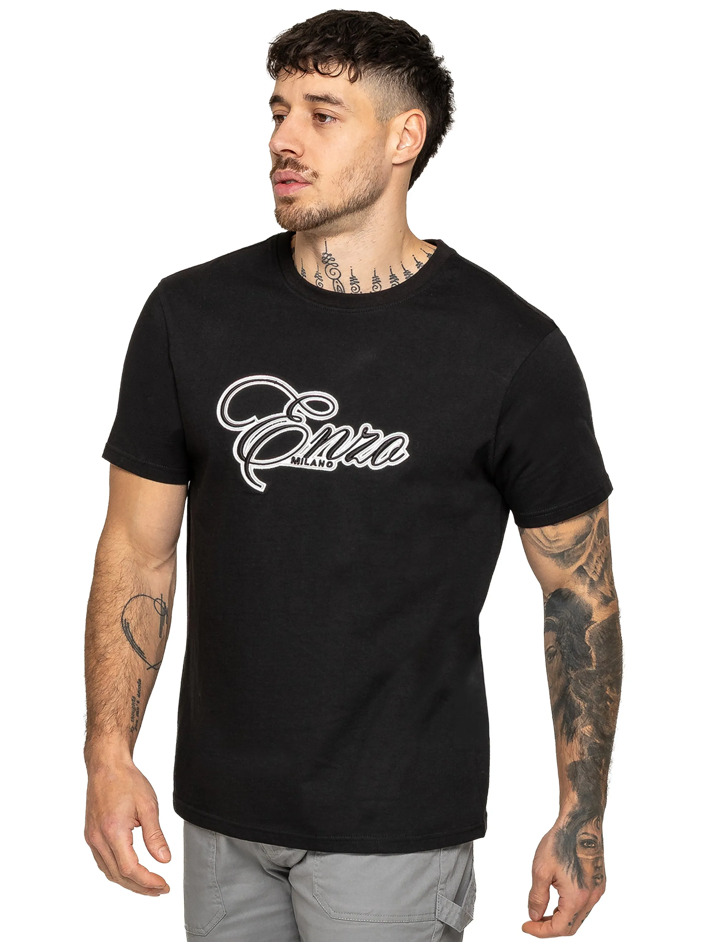 Enzo Milano | Mens Applique Logo T-Shirt sold by Raw Denim product image thumbnail 3