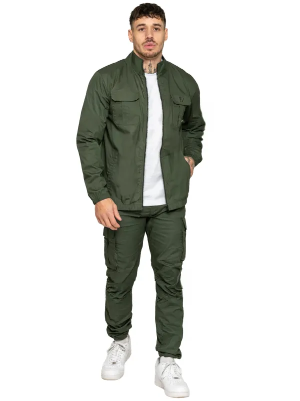 Enzo | Mens Lightweight Cargo Tracksuit Set made by Raw Denim