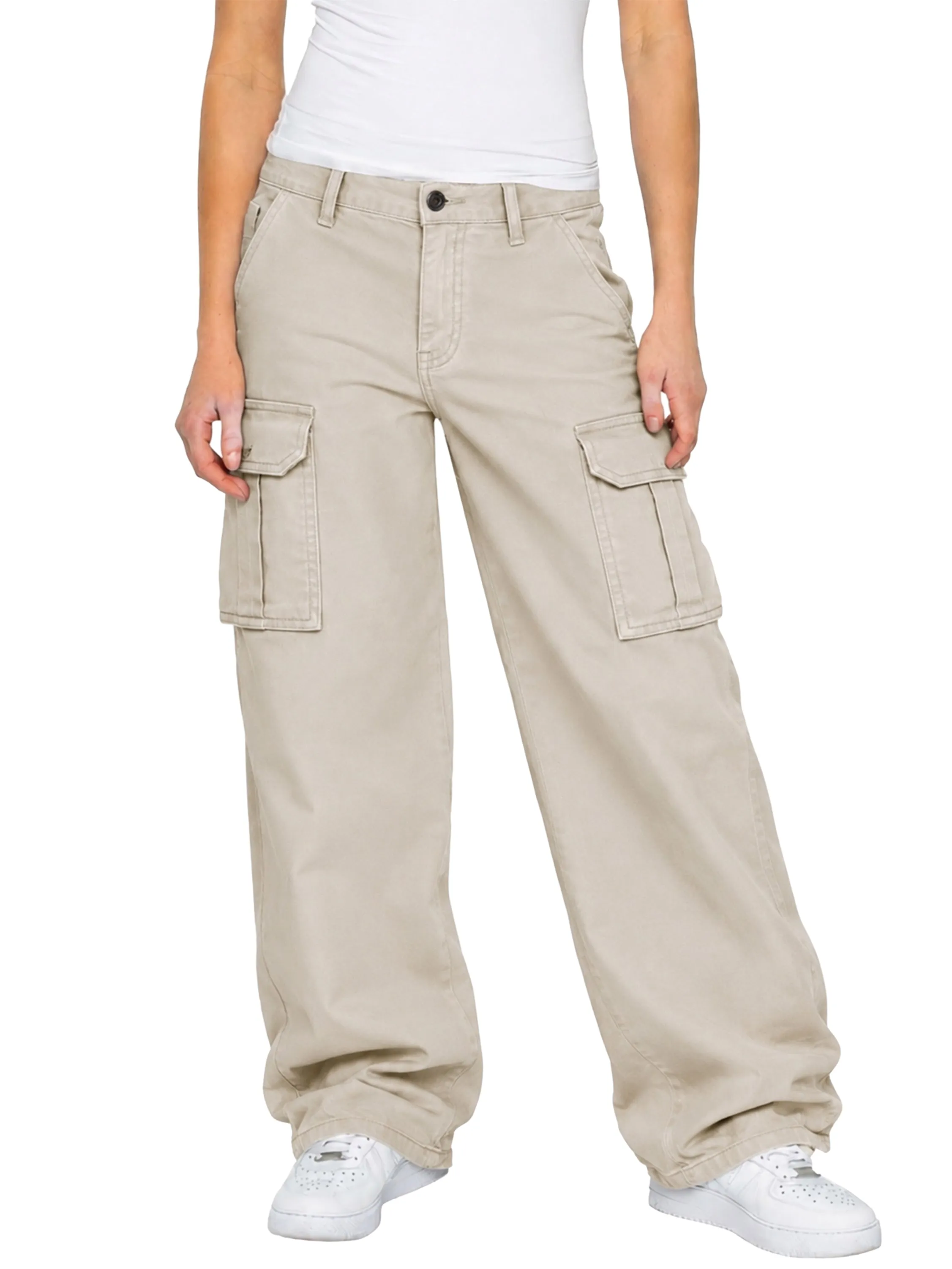 Enzo | Womens Cargo Baggy Trousers sold by Raw Denim