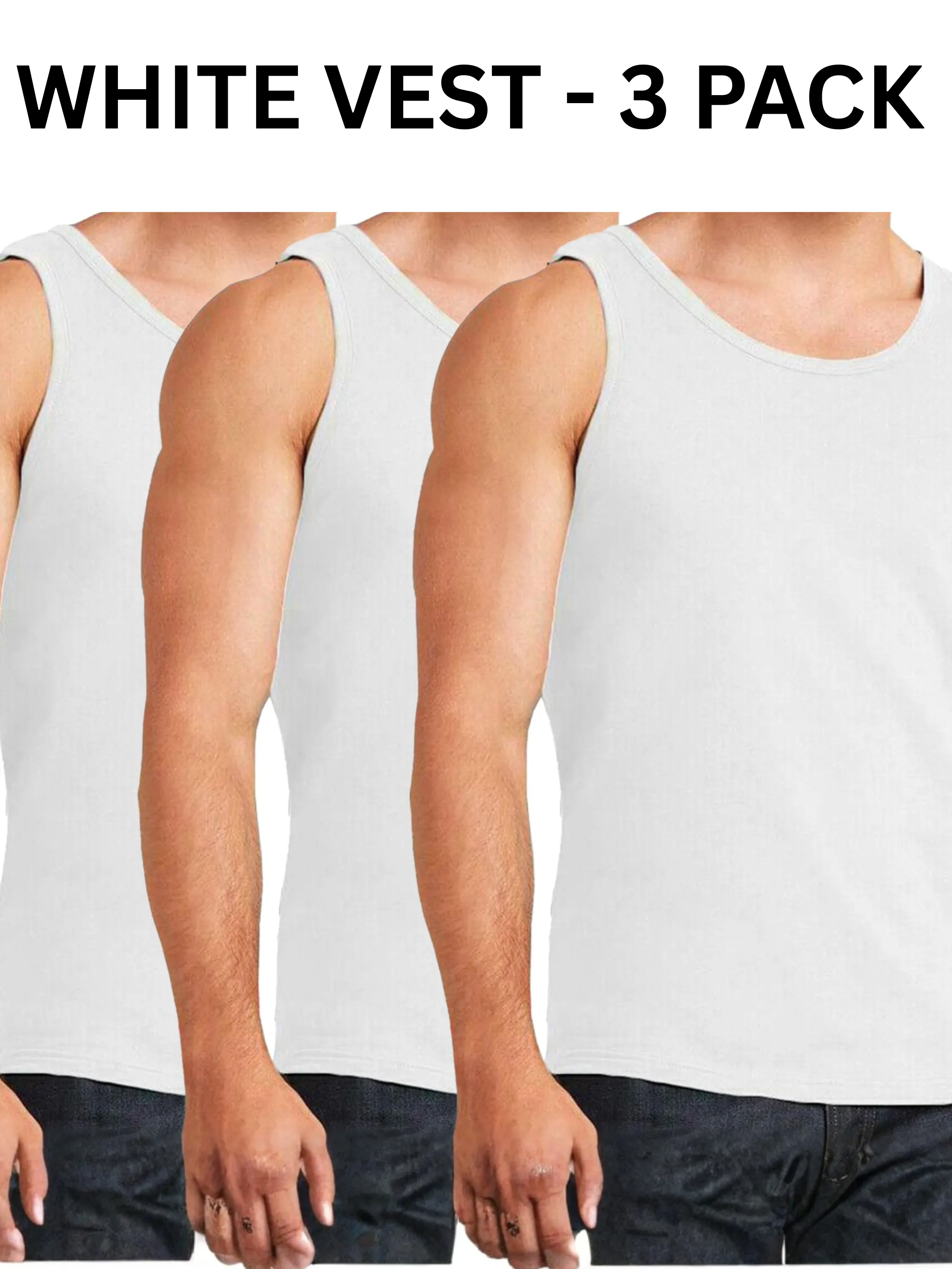 Mens Cotton Vest Casual Gym Tops sold by Raw Denim product image thumbnail 3