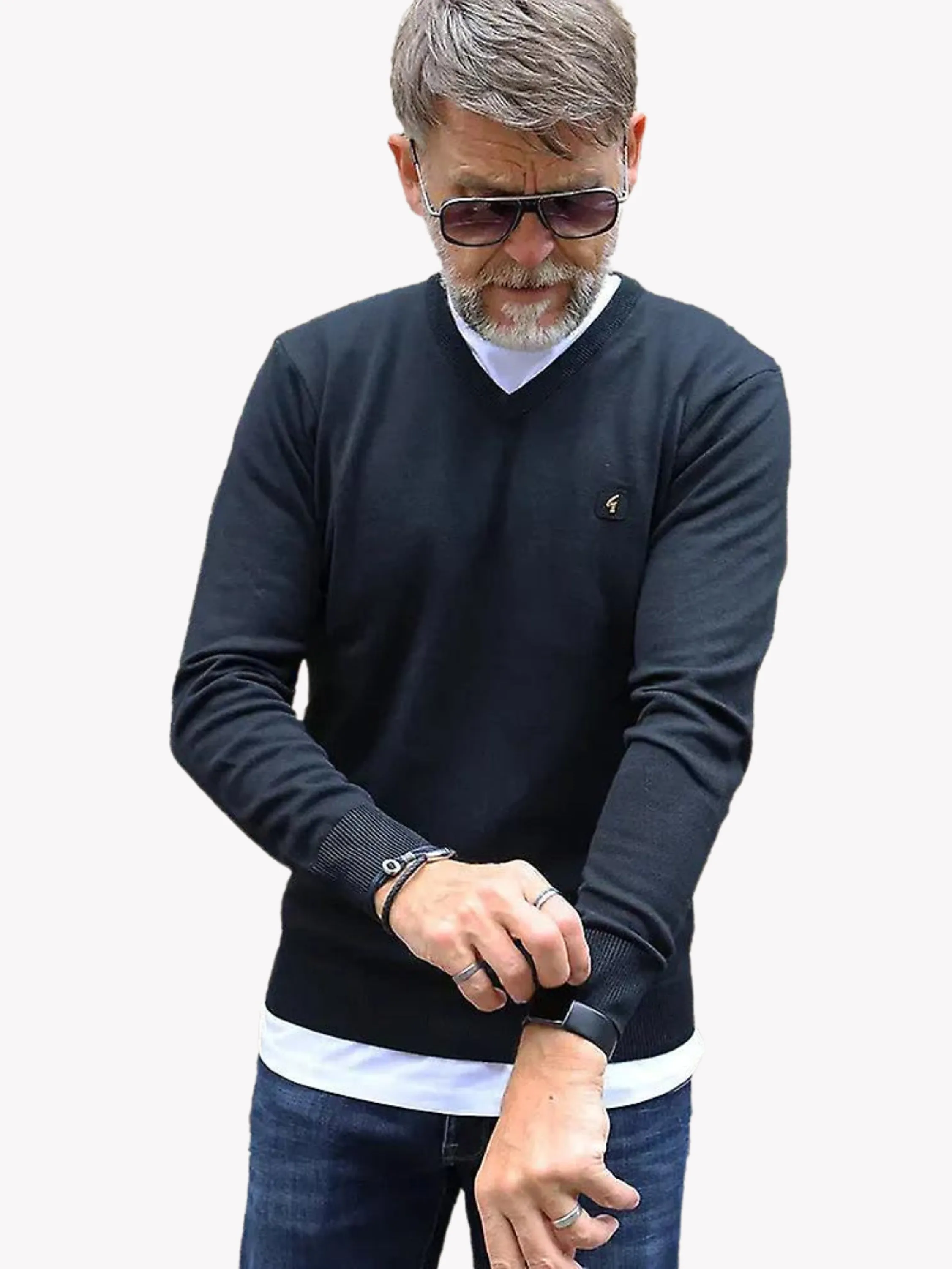 Gabicci | Knitted V-Neck Jumper sold by Raw Denim product image thumbnail 2