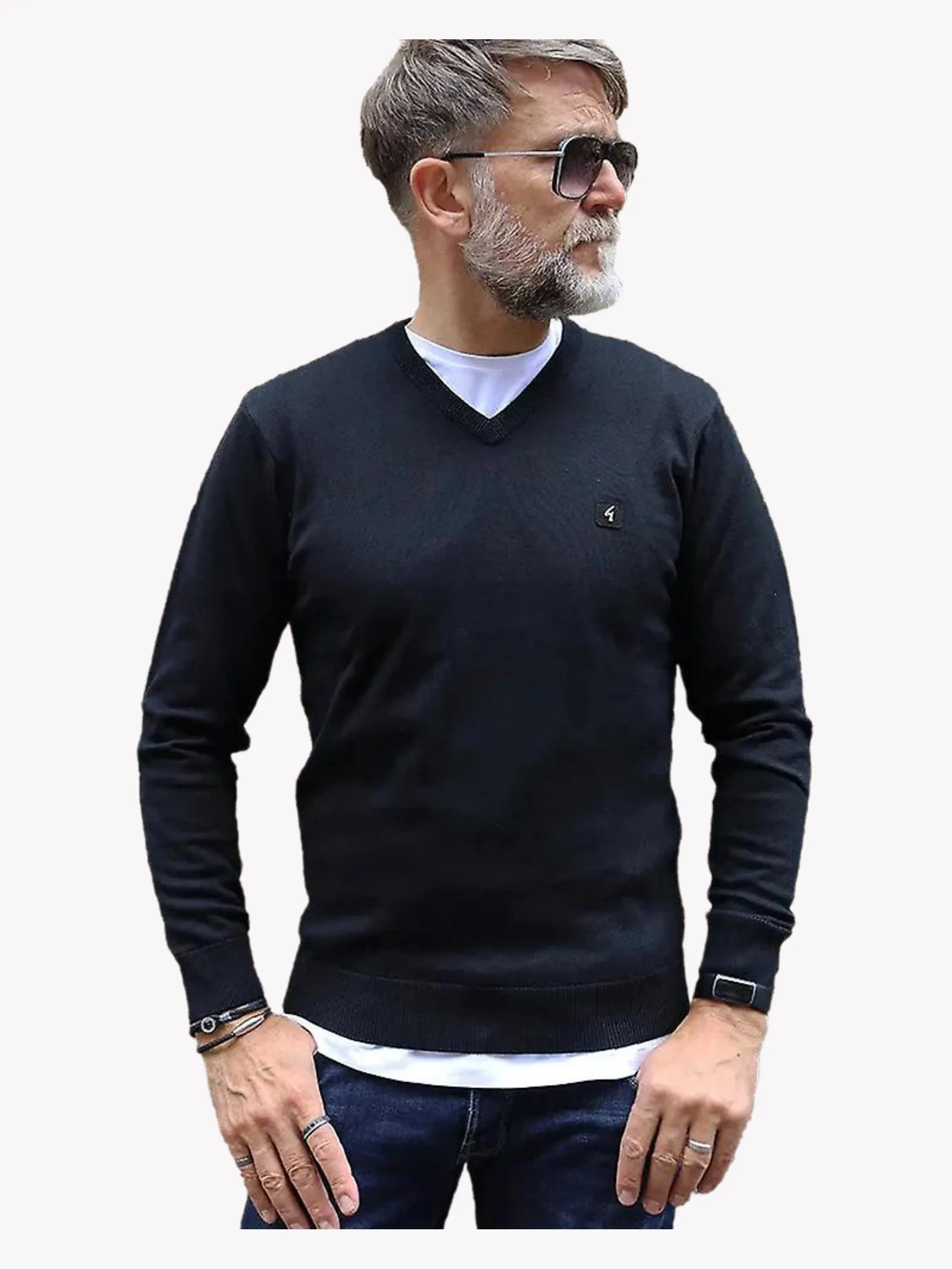 Gabicci | Knitted V-Neck Jumper sold by Raw Denim