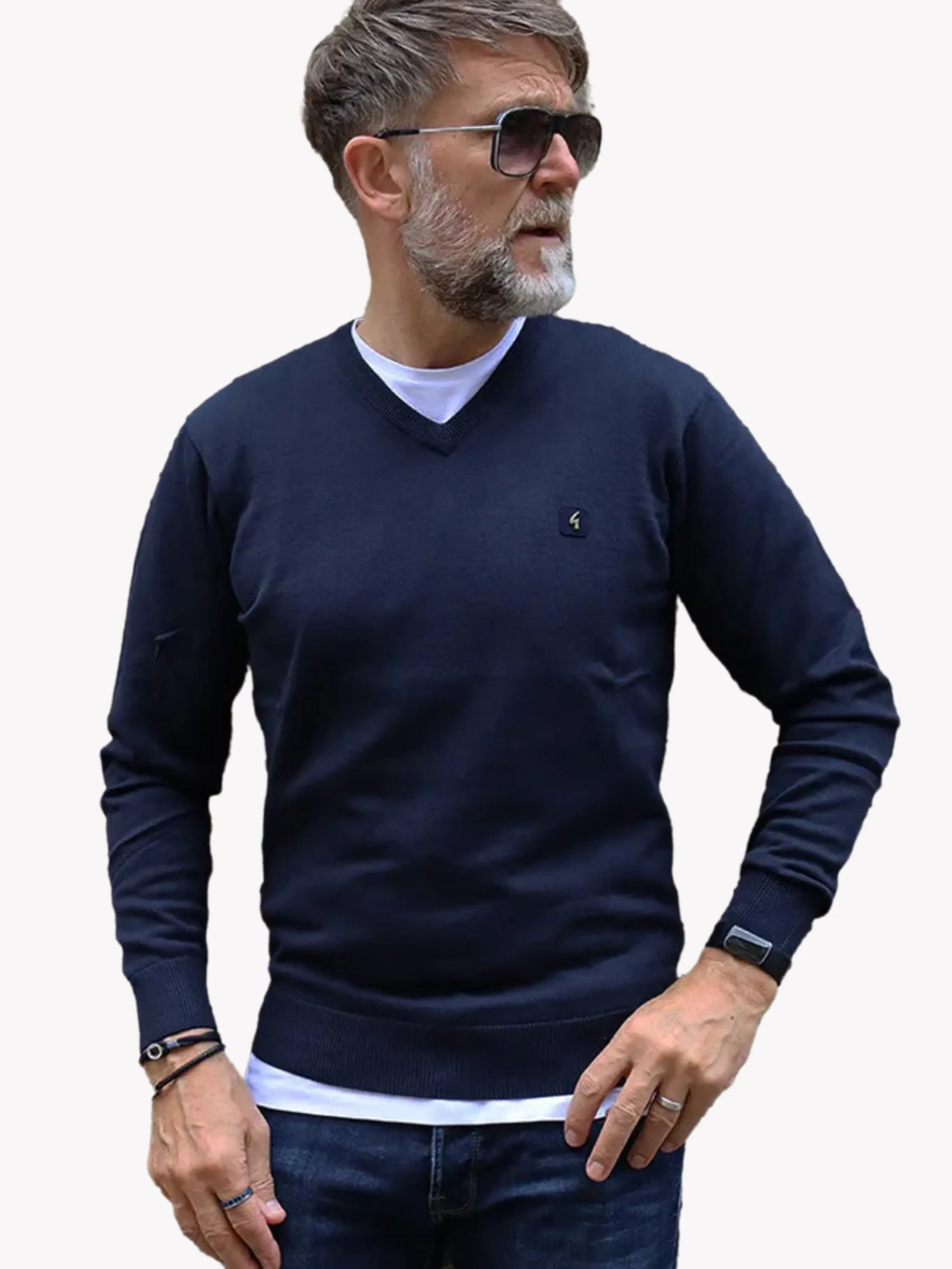 Gabicci | Knitted V-Neck Jumper sold by Raw Denim product image thumbnail 5