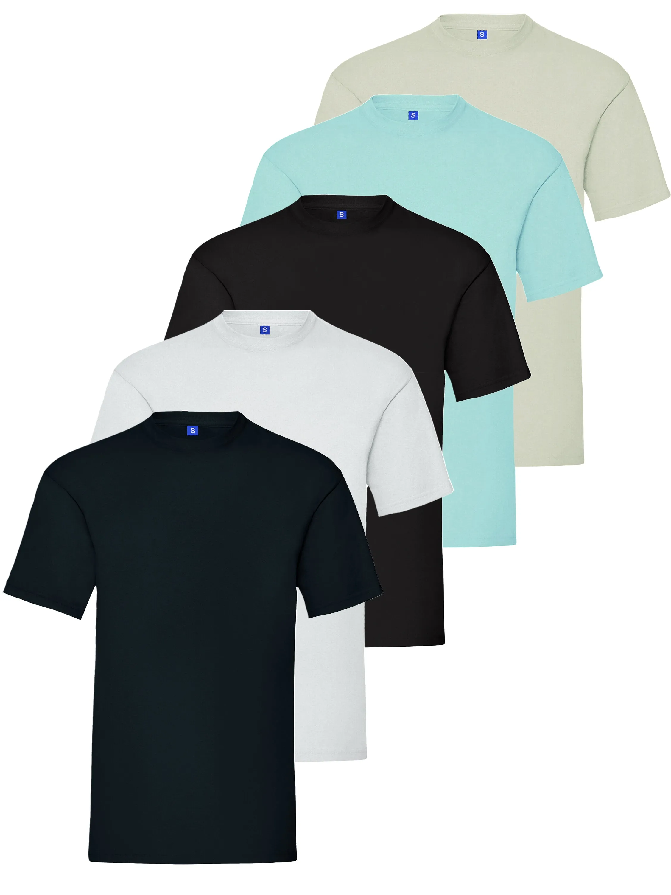 Kruze | Mens Crew Neck T-Shirt (5 Pack) - Multicolour sold by Raw Denim