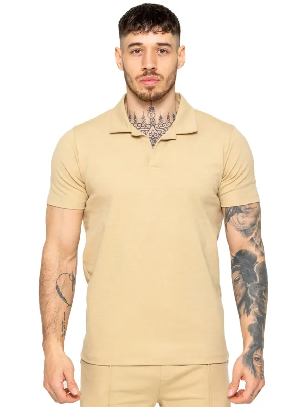 Enzo | Mens Open Collar Polo Shirt sold by Raw Denim