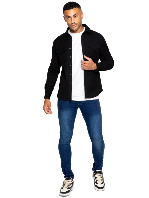 Enzo | Mens Oversized Textured Overshirt made by Raw Denim