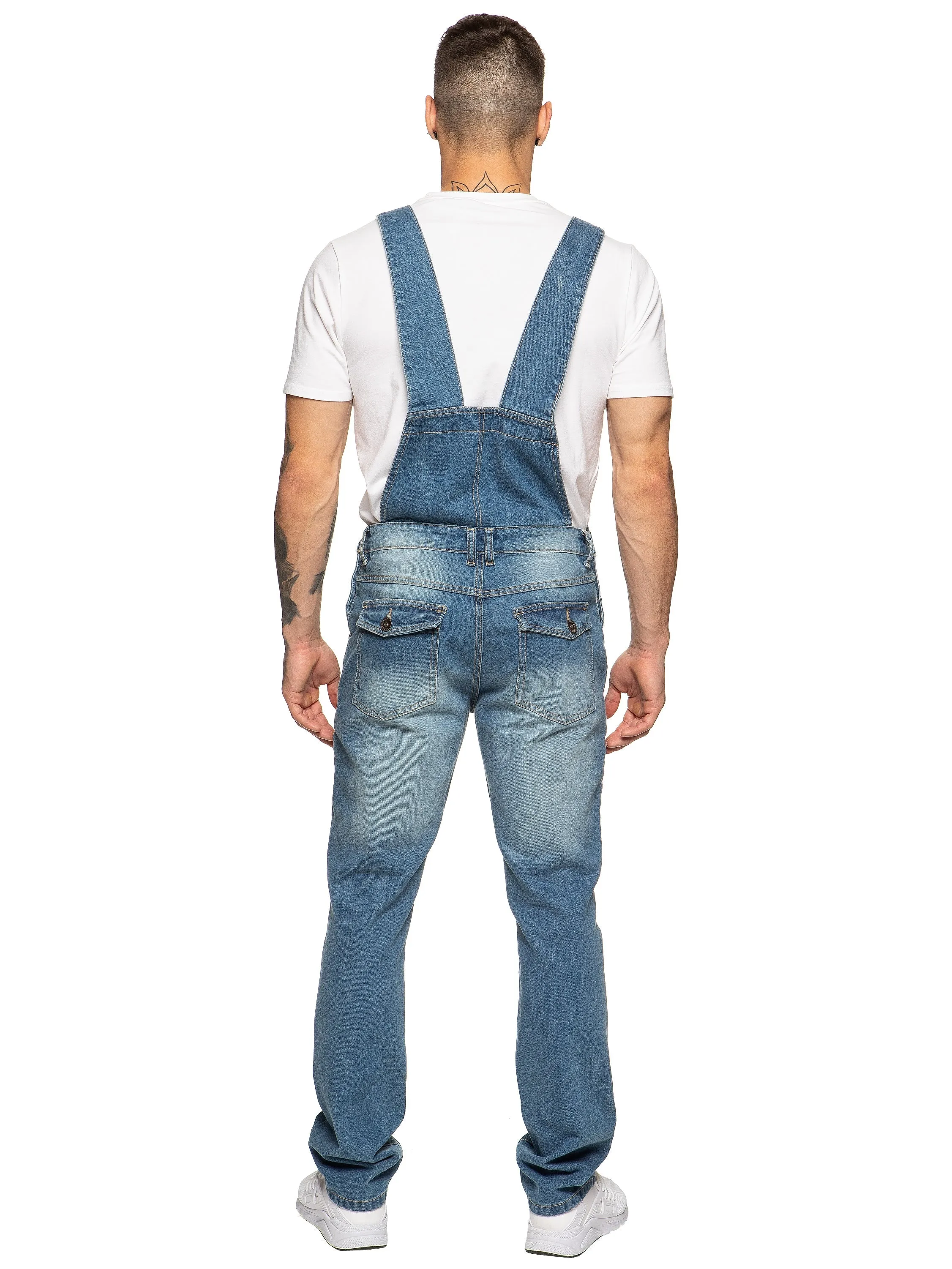 Mens Fashionable Denim Overall Dungarees | Enzo Designer Menswear sold by Raw Denim product image thumbnail 3