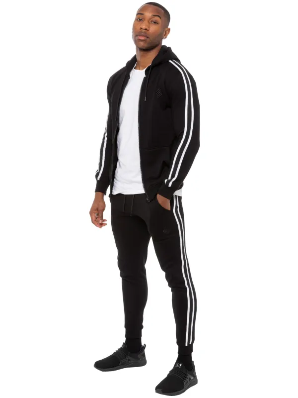 Enzo | Mens Full Zip Up Hoodie Tape Tracksuit Set sold by Raw Denim
