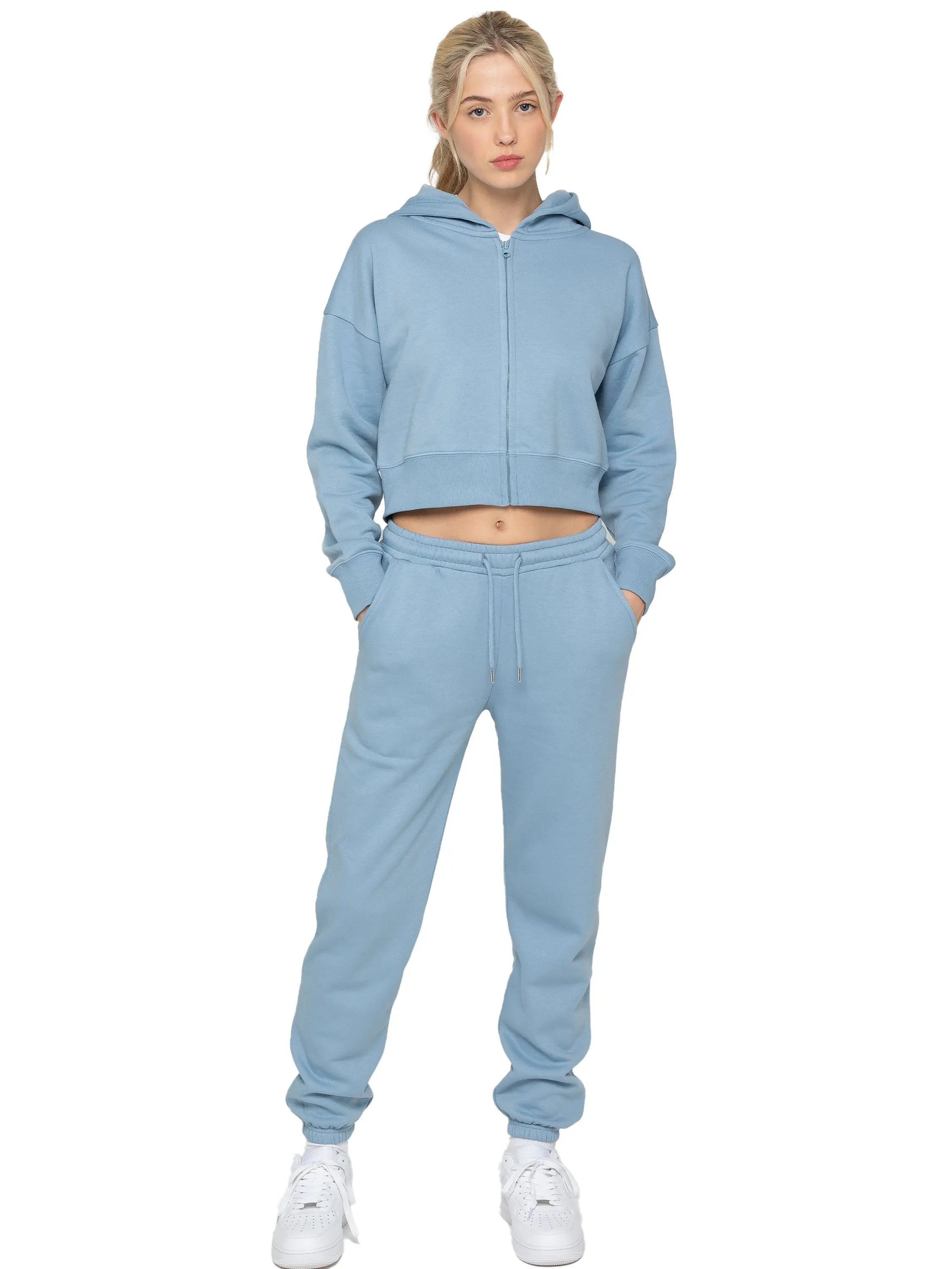 Enzo | Womens Crop Zip Hoodie Tracksuit Set sold by Raw Denim