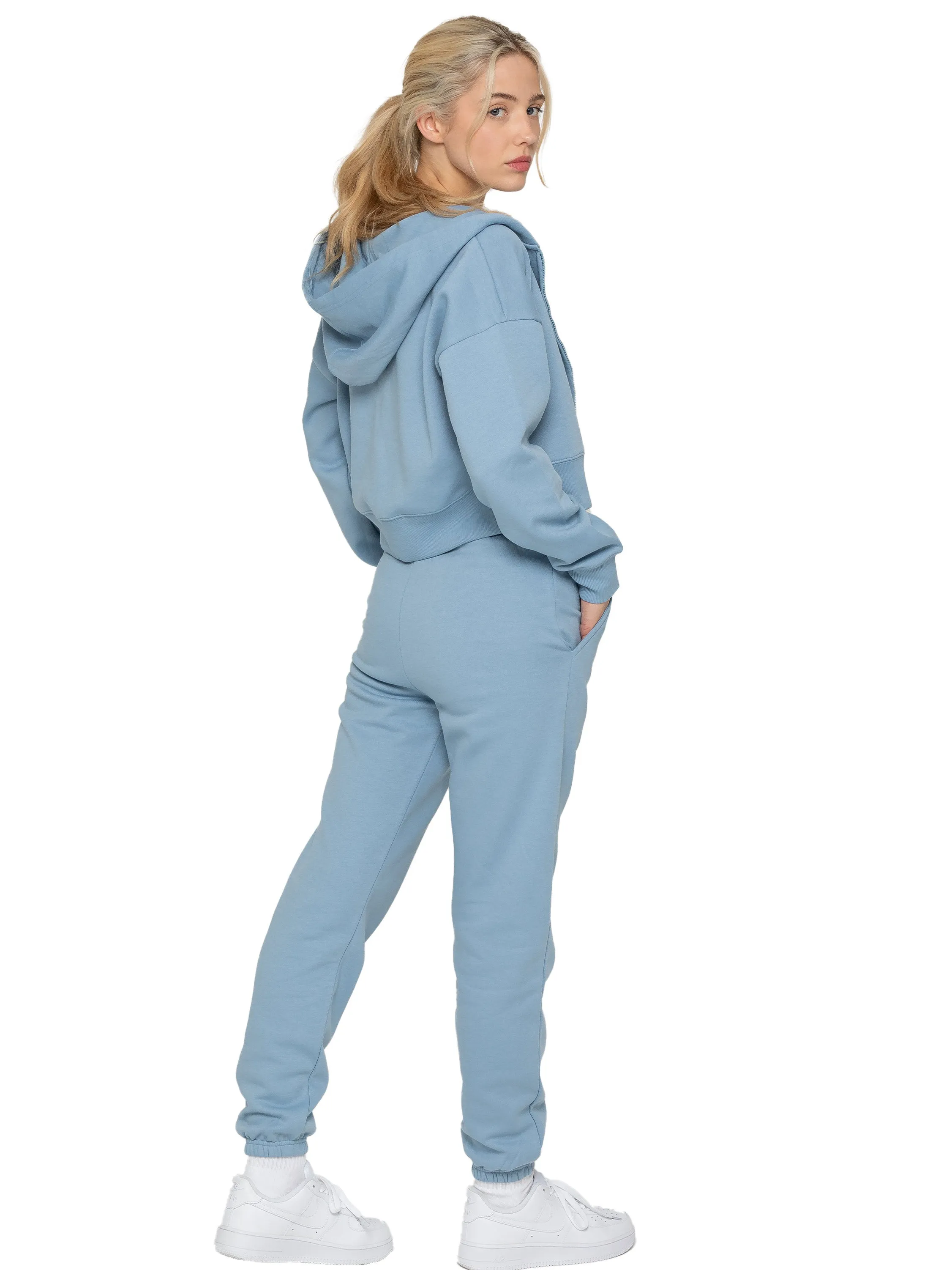 Enzo | Womens Crop Zip Hoodie Tracksuit Set sold by Raw Denim product image thumbnail 3