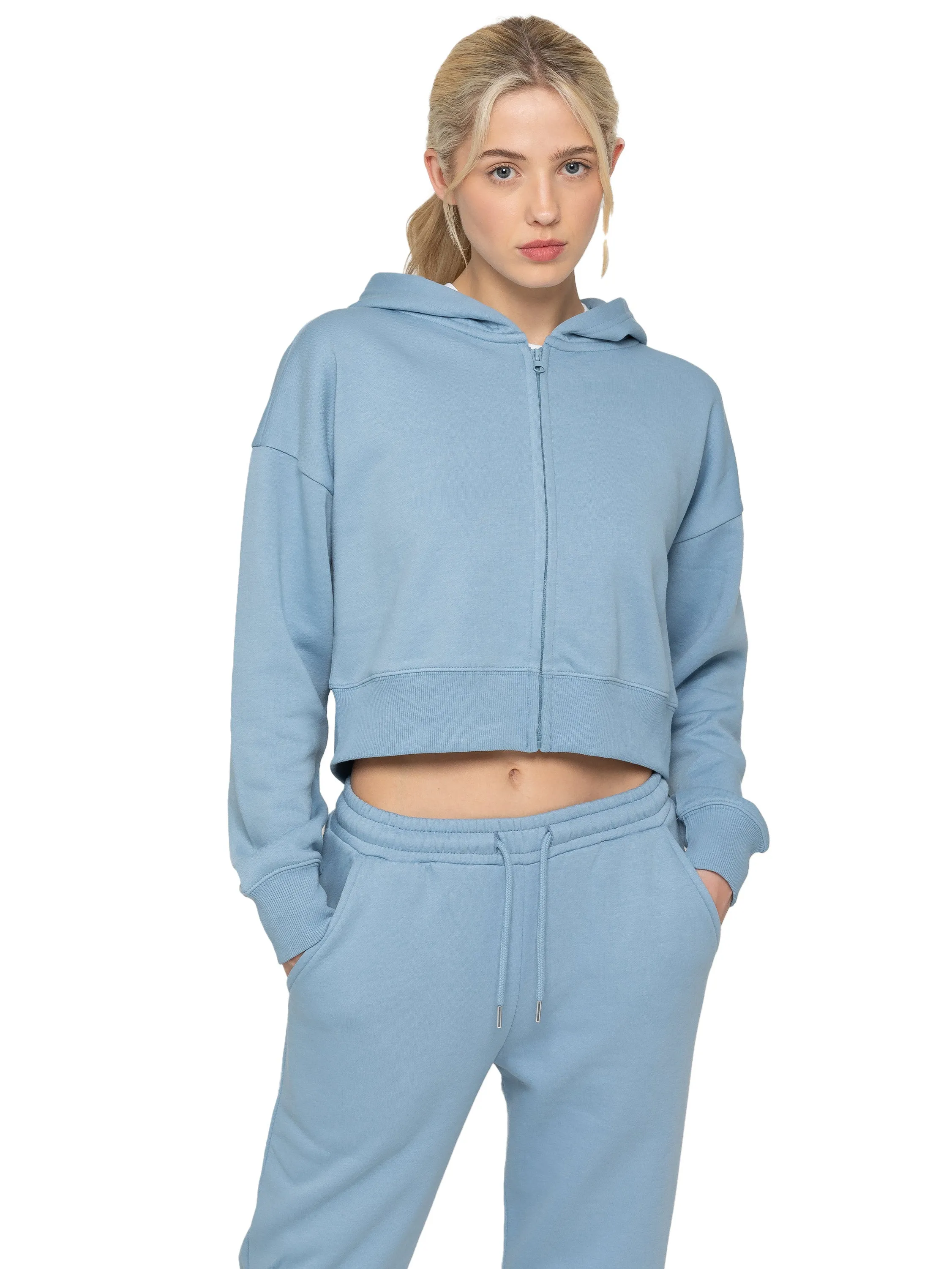 Enzo | Womens Crop Zip Hoodie Tracksuit Set sold by Raw Denim product image thumbnail 4