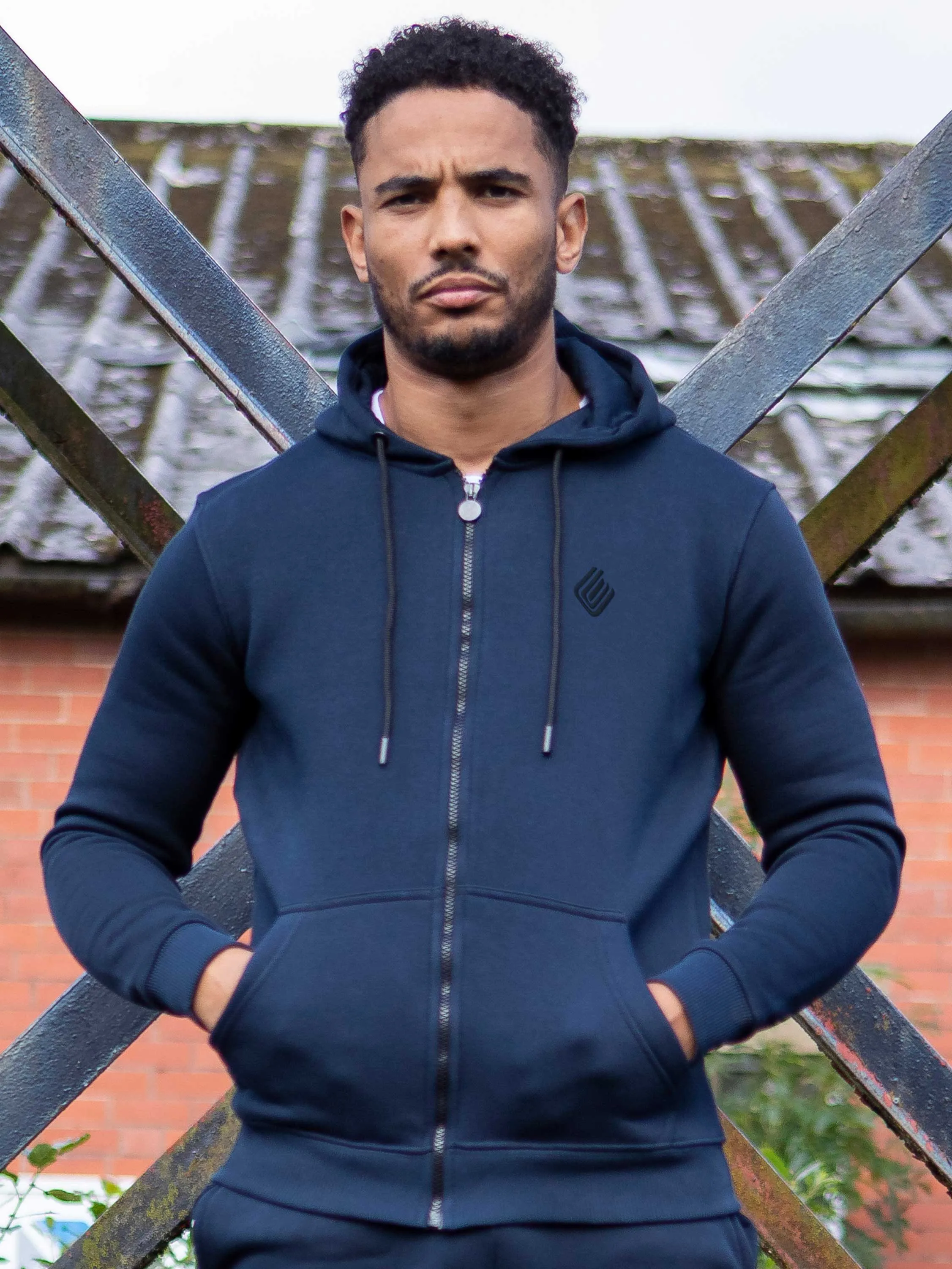 Mens Zip Up Hooded Fleece Tracksuit Top | Enzo Designer Menswear sold by Raw Denim product image thumbnail 4