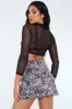 Multi Floral Print Mesh Mini Skirt - Cianna sold by Rebellious Fashion