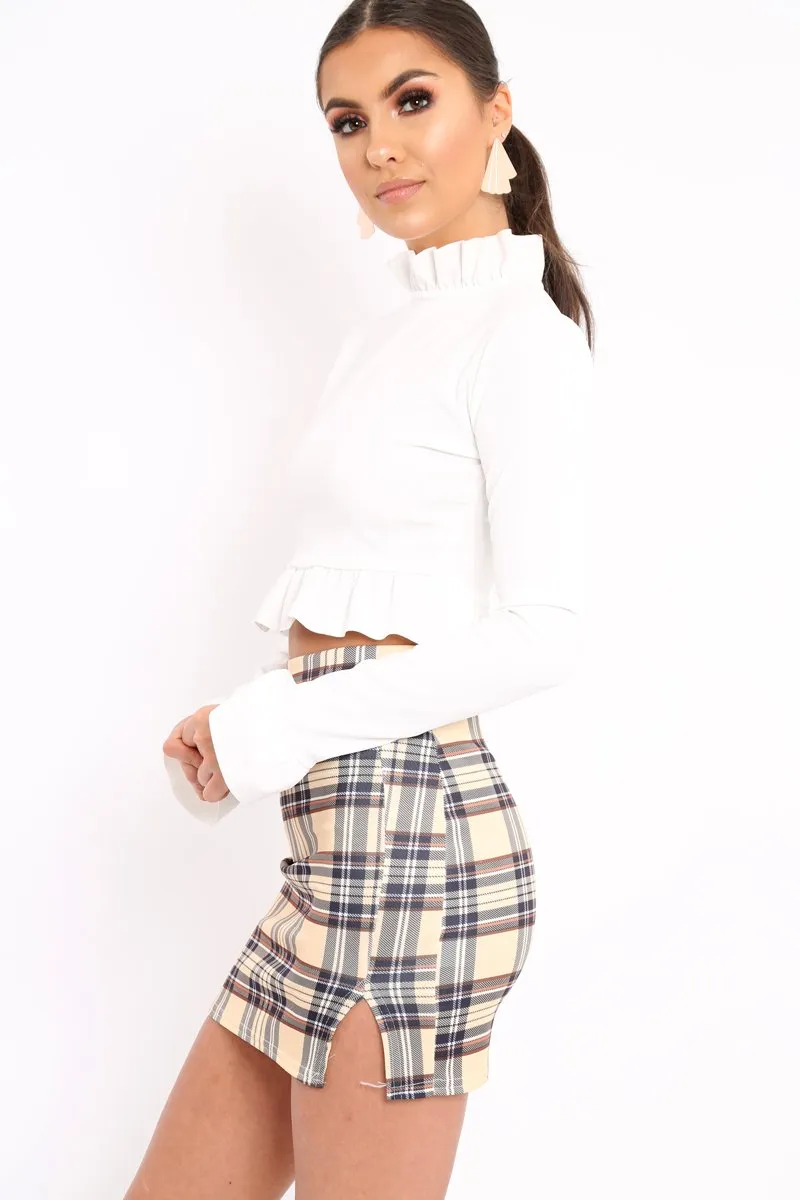 White Ruffle Hem Crop Top - Frankie sold by Rebellious Fashion product image thumbnail 3