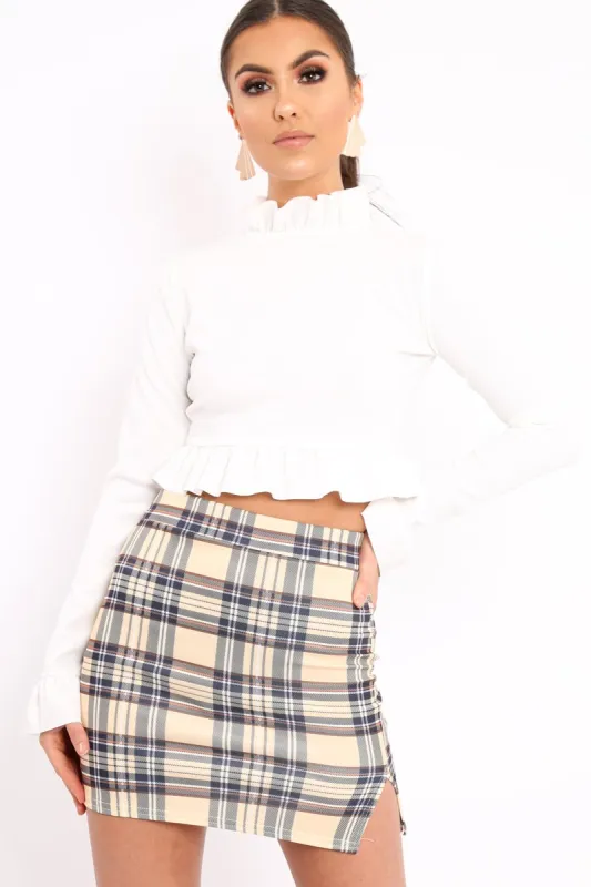White Ruffle Hem Crop Top - Frankie sold by Rebellious Fashion