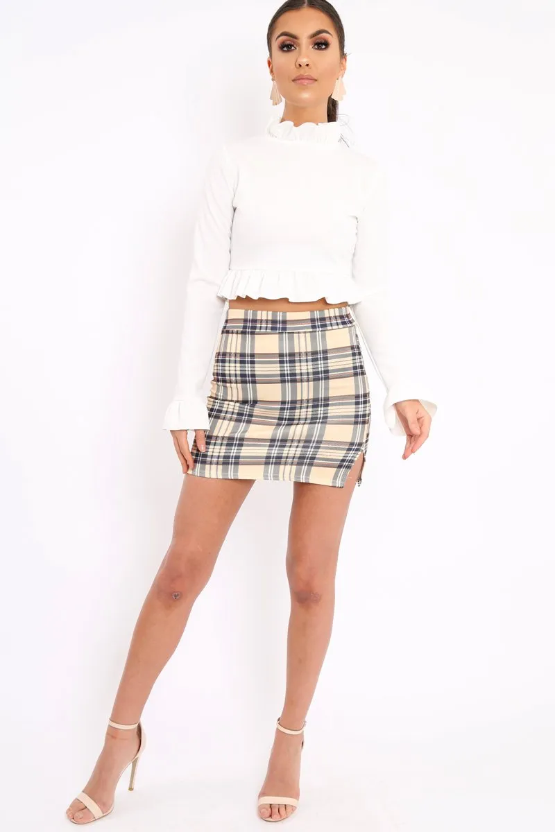 White Ruffle Hem Crop Top - Frankie sold by Rebellious Fashion product image thumbnail 2