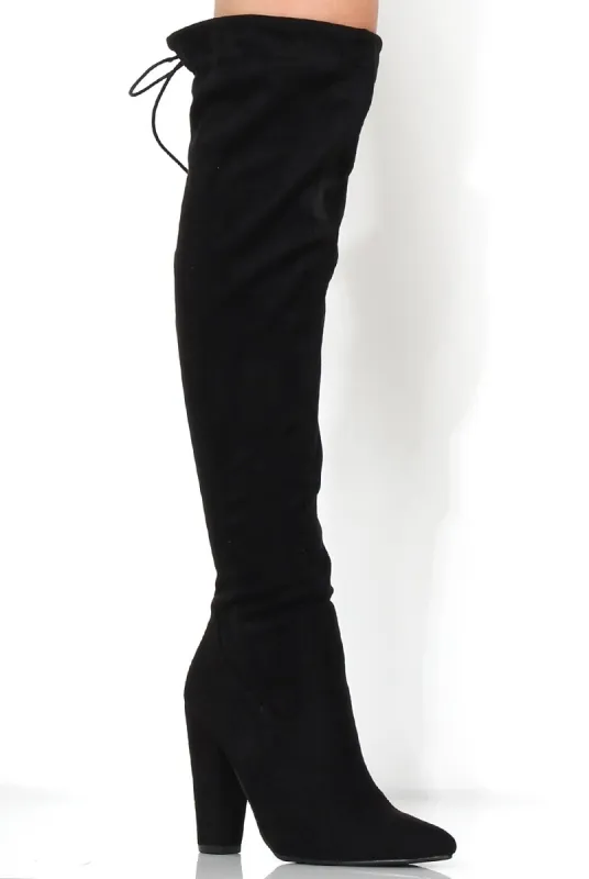 Rosah Black Suede Over The Knee Boots sold by Rebellious Fashion