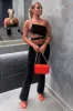 Black Slinky One Shoulder Cut Out Crop Top - Aaliyah sold by Rebellious Fashion