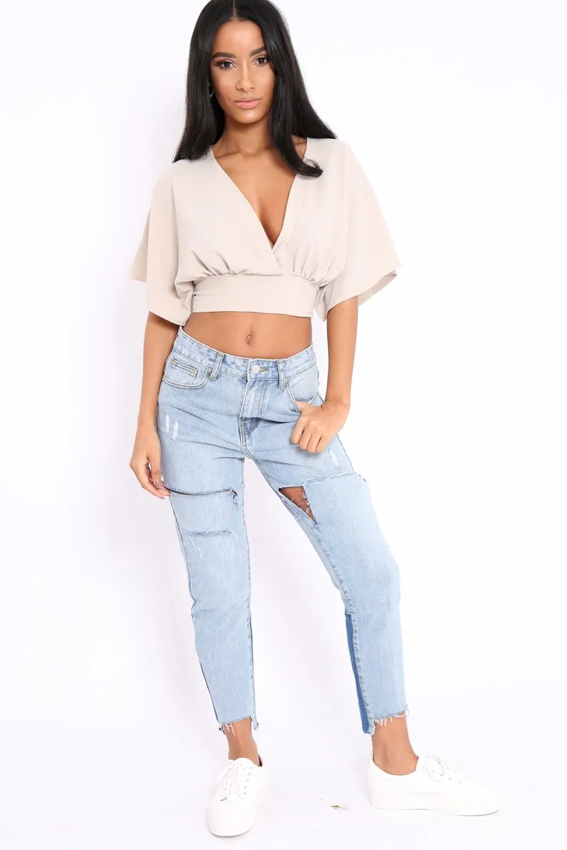Stone Plunge Crop Top - Suzanne sold by Rebellious Fashion product image thumbnail 2