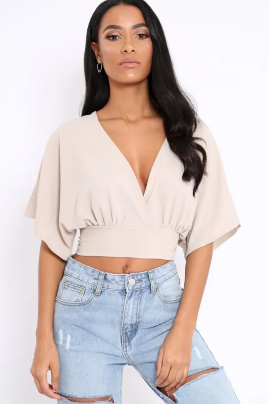 Stone Plunge Crop Top - Suzanne sold by Rebellious Fashion