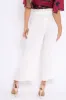 White Paper Bag Waist Wide Legged Pleated Trousers - Louise sold by Rebellious Fashion