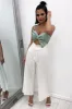 White Paper Bag Waist Wide Legged Pleated Trousers - Louise sold by Rebellious Fashion