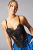 Black Mesh Lace Floral Embroidered Corset Detail Top - Takara sold by Rebellious Fashion