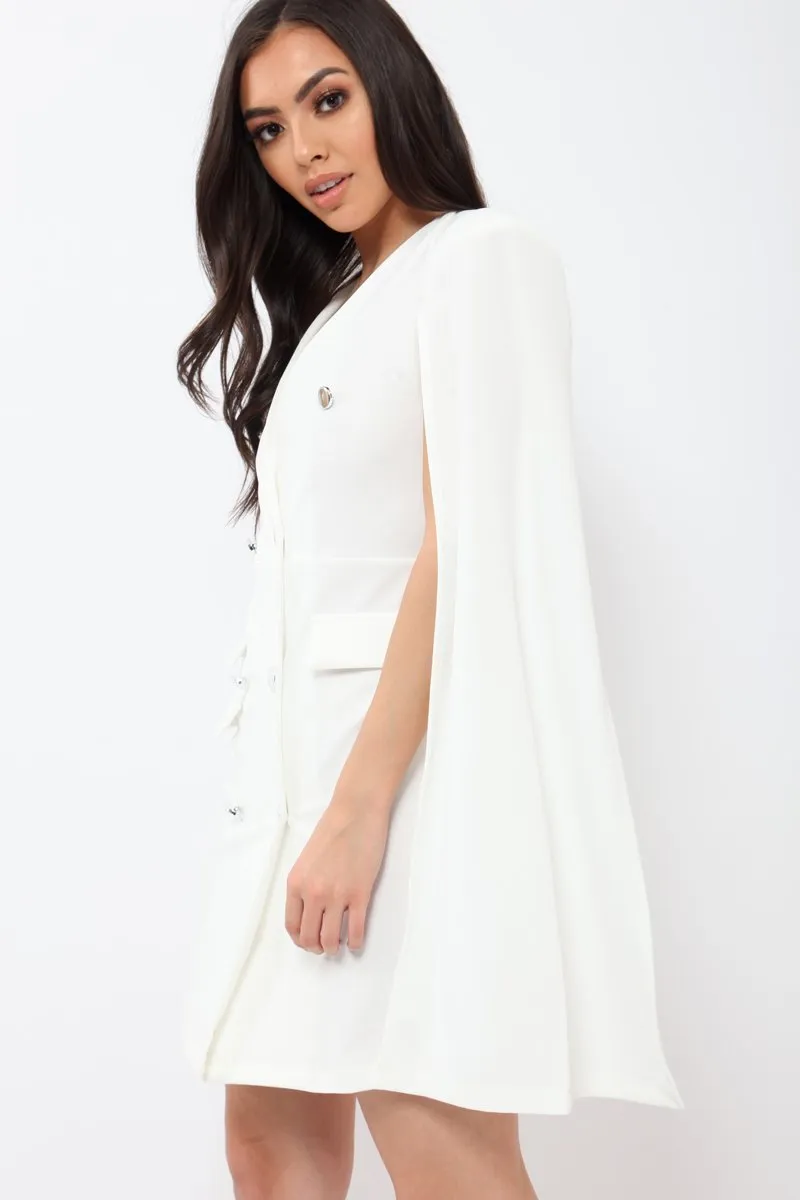 White Cape Style Blazer Dress - Rosy sold by Rebellious Fashion product image thumbnail 5