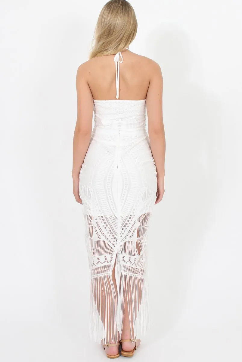White Crochet Tassel Skirt - Faye sold by Rebellious Fashion product image thumbnail 5