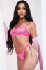 Hot Pink Lace Lingerie Set - Aakia sold by Rebellious Fashion