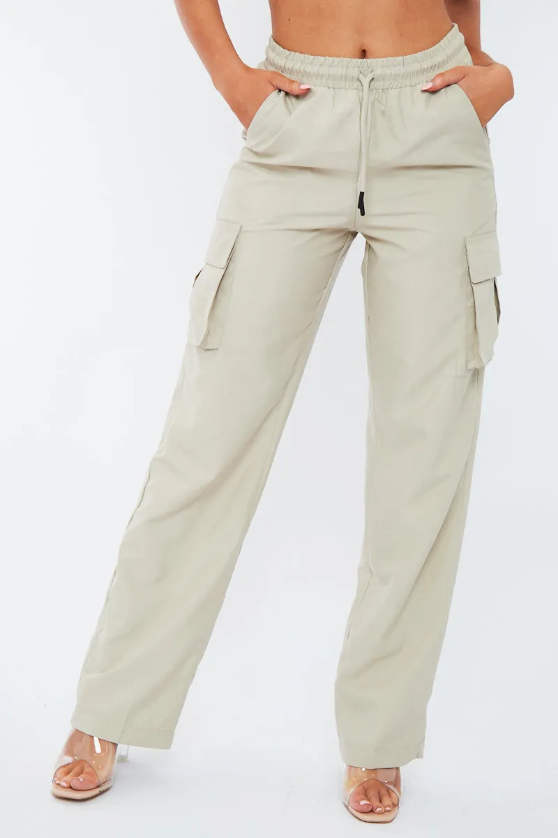 Stone Straight Leg Cargo Trousers - Aida sold by Rebellious Fashion product image thumbnail 5