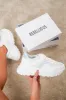 White Cleated Sole Lace Up Chunky Trainers - Gradie sold by Rebellious Fashion