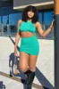 Green Jersey Racerback Crop Top - Bailey sold by Rebellious Fashion