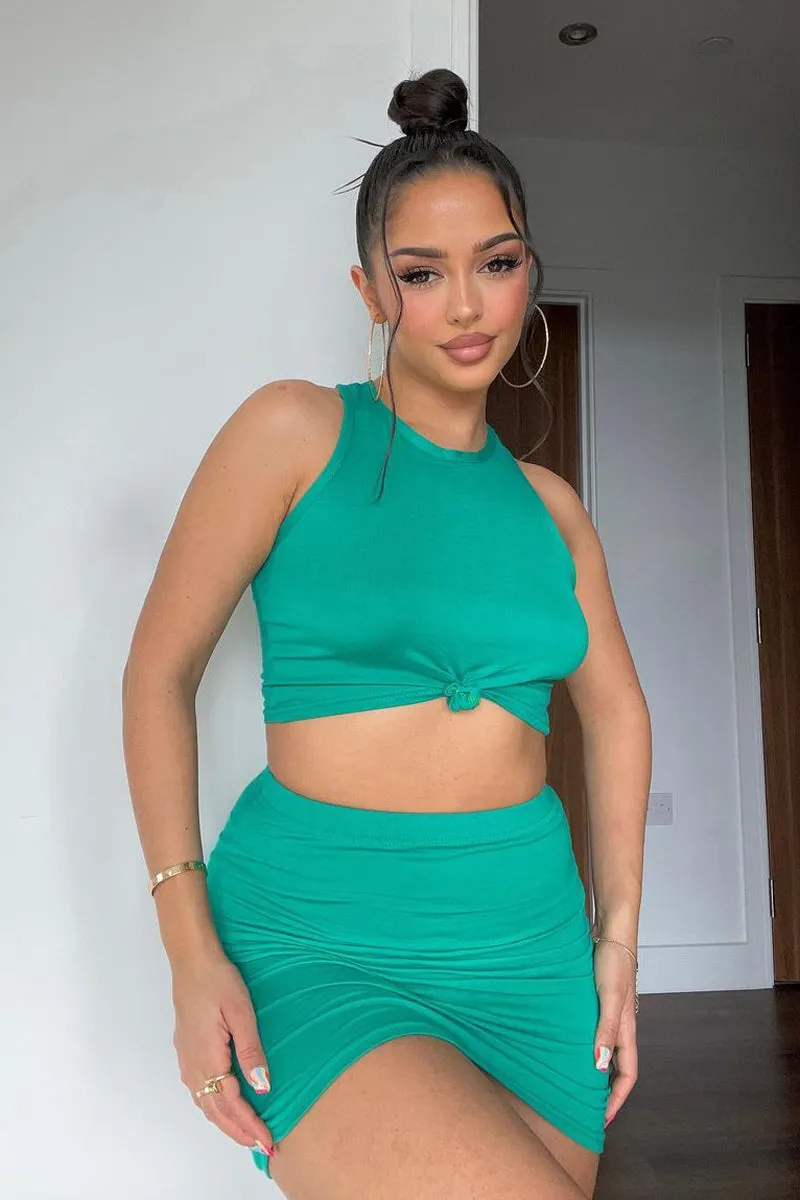 Green Jersey Racerback Crop Top - Bailey sold by Rebellious Fashion
