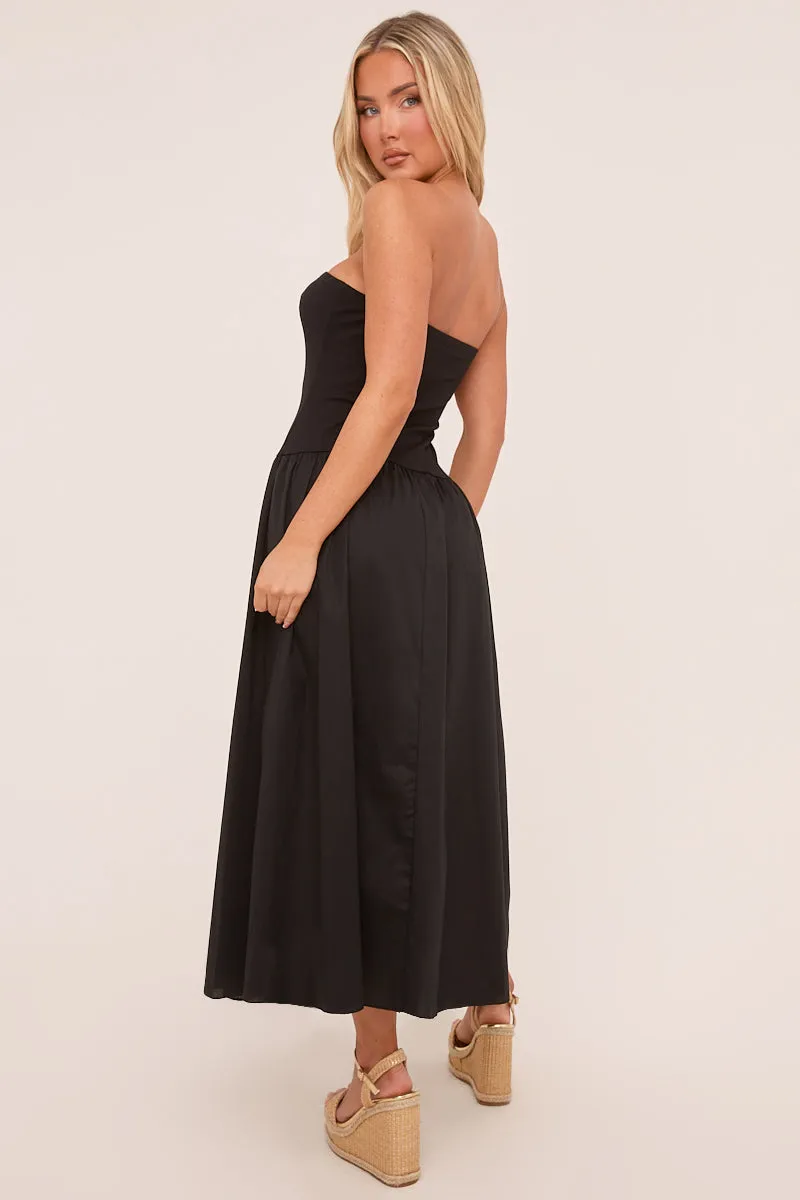 Black Bandeau Drop Waist Maxi Dress - Jillian sold by Rebellious Fashion product image thumbnail 5