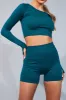Emerald Seamless Gym Crop Top & Shorts Set - Arlo sold by Rebellious Fashion