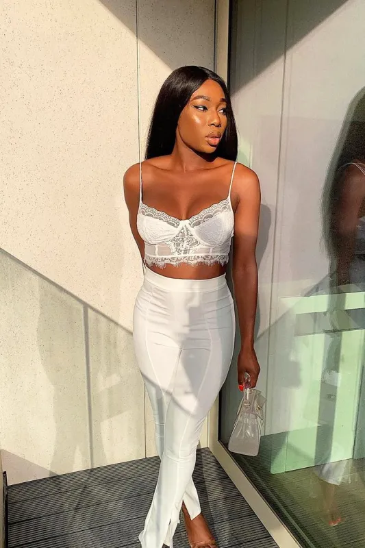 White Lace Corset Bralet - Gelila sold by Rebellious Fashion