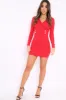 Red Wrap Front Button Detail Blazer Dress - Kendra sold by Rebellious Fashion