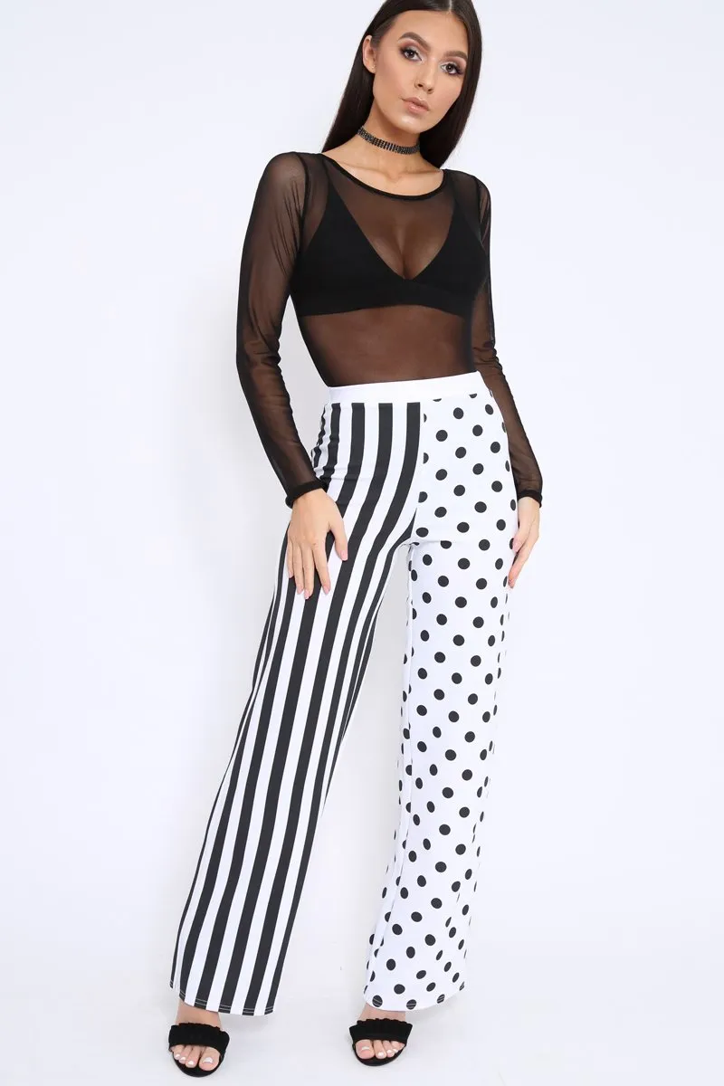 Polka Dot and Stripe Mix Print Trousers - Odelia sold by Rebellious Fashion product image thumbnail 2