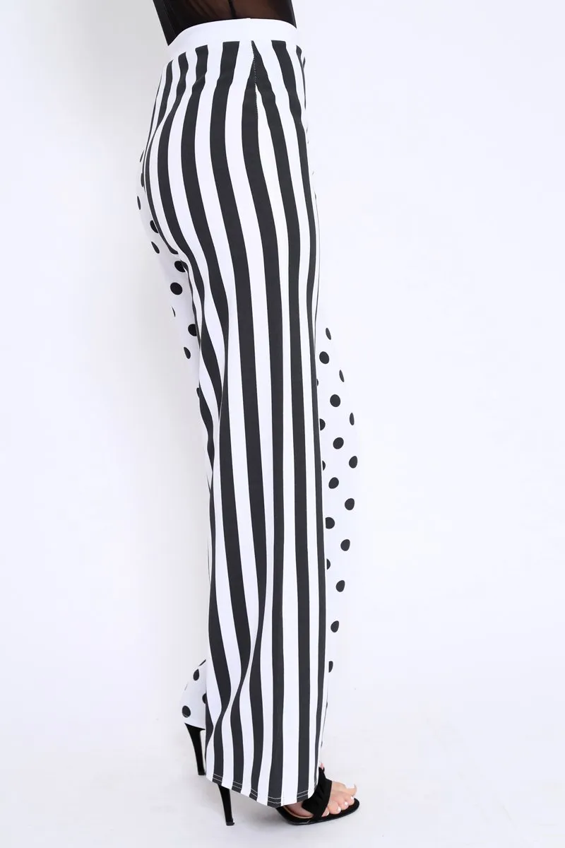Polka Dot and Stripe Mix Print Trousers - Odelia sold by Rebellious Fashion product image thumbnail 4